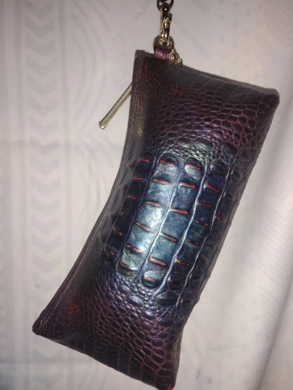 Brahmin Clutch Baguette Demi Bag Dragon Style Iridescent
